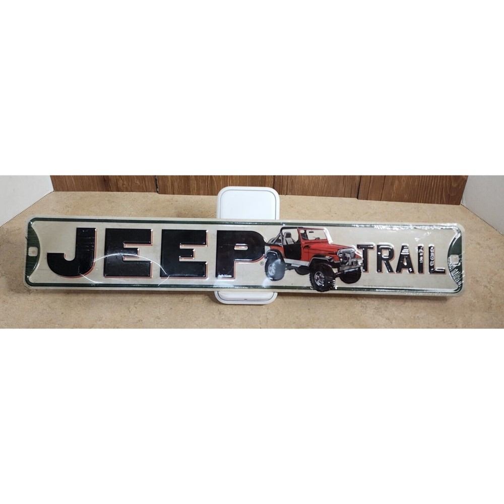 Jeep Trail Car Embossed Metal Tin Sign Home Garage
